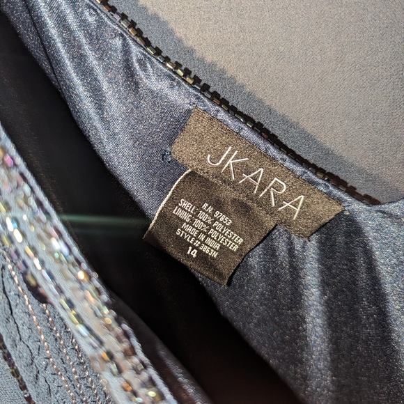 J Kara 2-piece Navy Beaded mother of the bride Dress with Cardigan 14 - Picture 2 of 6